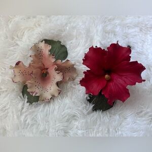 Elegant Floral Home Accents in Red and Cream